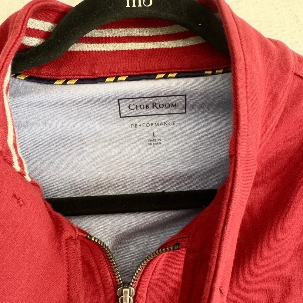 Club Room Men’s Burgundy Zip-Up Jacket Size Large